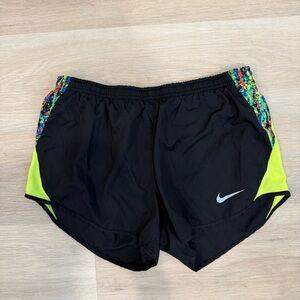Nike Black Shorts with Neon and Multicolor Details